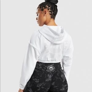 KK fit x Gymshark cropped hoodie (M) | White
